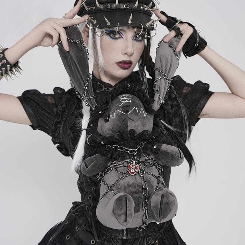 DEVIL FASHION Women's Gothic Chained Rabbit Doll