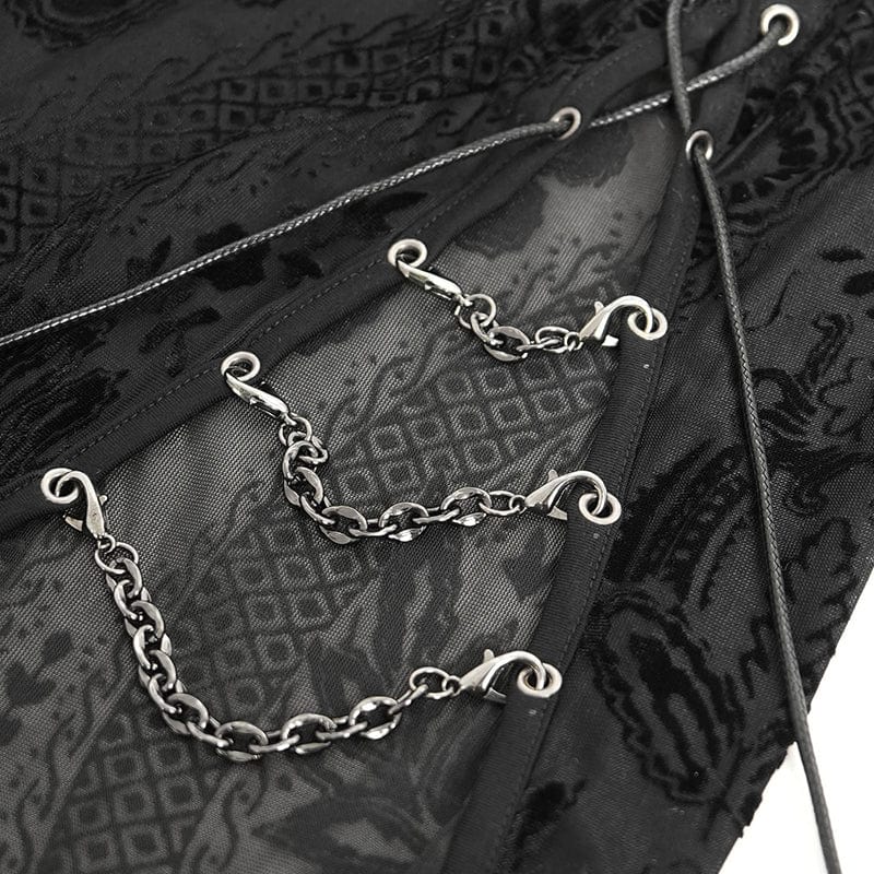 DEVIL FASHION Women's Gothic Cheongsam Collar Side Slit Halterneck Prom Dress