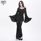 DEVIL FASHION Women's Gothic Cowl Neck Flared Sleeved Shirt