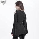 DEVIL FASHION Women's Gothic Cowl Neck Flared Sleeved Shirt