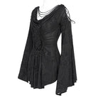 DEVIL FASHION Women's Gothic Cowl Neck Flared Sleeved Shirt