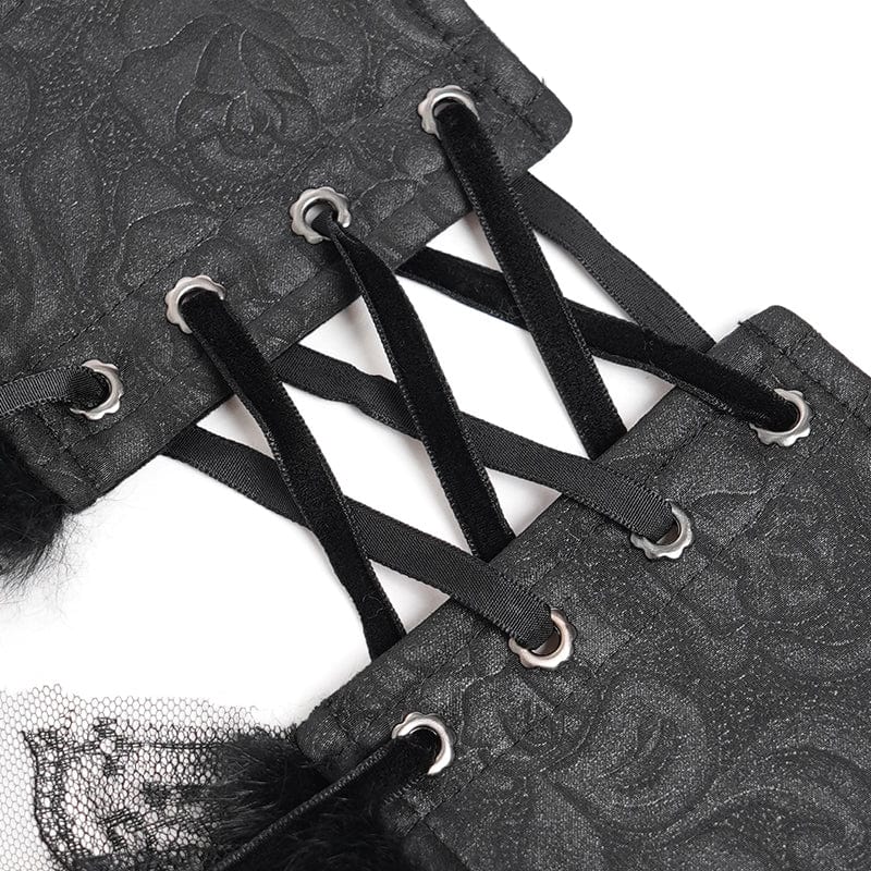 Women's Gothic Crochet Lace-up Cross&Eyes Underbust Corset – Punk
