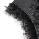 DEVIL FASHION Women's Gothic Crochet Lace-up Cross&Eyes Underbust Corset