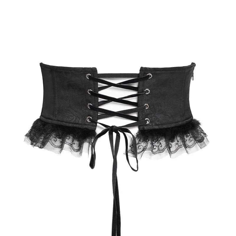 Women's Gothic Crochet Lace-up Cross&Eyes Underbust Corset – Punk
