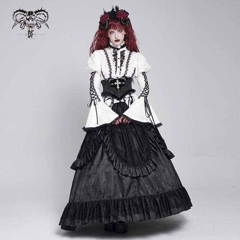 Women's Gothic Crochet Lace-up Cross&Eyes Underbust Corset – Punk