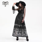 DEVIL FASHION Women's Gothic Crochet Tassels Bucket-up Long Skirt