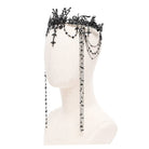 DEVIL FASHION Women's Gothic Cross Floral Beaded Headwear