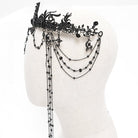 DEVIL FASHION Women's Gothic Cross Floral Beaded Headwear