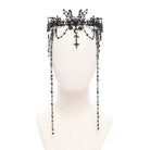 DEVIL FASHION Women's Gothic Cross Floral Beaded Headwear