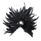 DEVIL FASHION Women's Gothic Cross Floral Crochet Feather Hair Clip Brooch Badge Holder