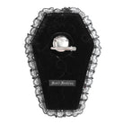 DEVIL FASHION Women's Gothic Cross Lace Edge Coffin-shaped Brooch Badge Holde