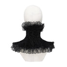 DEVIL FASHION Women's Gothic Cross Lace-Trimmed Velvet Neckwear