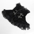 DEVIL FASHION Women's Gothic Cross Lace-Trimmed Velvet Neckwear