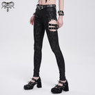 DEVIL FASHION Women's Gothic Cutout Buckles Pants