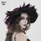 DEVIL FASHION Women's Gothic Decal Feather Hat