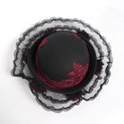 DEVIL FASHION Women's Gothic Decal Lace Rose Hat