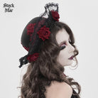 DEVIL FASHION Women's Gothic Decal Lace Rose Hat