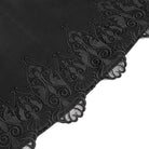 DEVIL FASHION Women's Gothic Faux Fur Collar Lace Embroidery Trim Long Coat with Detachable Bowknot