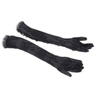 DEVIL FASHION Women's Gothic Faux Leather Cross Mesh Arm Sleeves