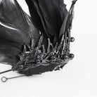 DEVIL FASHION Women's Gothic Feather Cross Metal Headwear