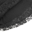 DEVIL FASHION Women's Gothic Flared Sleeved Beaded Lace Splice Shirt Black