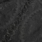 DEVIL FASHION Women's Gothic Flared Sleeved Beaded Lace Splice Shirt Black