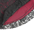 DEVIL FASHION Women's Gothic Flared Sleeved Beaded Lace Splice Shirt Red