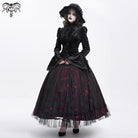 DEVIL FASHION Women's Gothic Flared Sleeved Ruffled Swallow-tailed Shirt Black