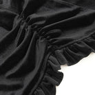 DEVIL FASHION Women's Gothic Flared Sleeved Ruffled Swallow-tailed Shirt Black
