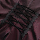 DEVIL FASHION Women's Gothic Flared Sleeved Ruffled Swallow-tailed Shirt Red