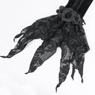 DEVIL FASHION Women's Gothic Floral Beaded Velvet Gloves