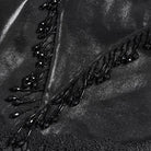 DEVIL FASHION Women's Gothic Floral Embroidered Beaded Multilayer Slip Dress Black