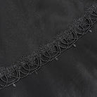 DEVIL FASHION Women's Gothic Floral Embroidered Beaded Multilayer Slip Dress Black