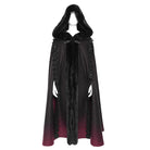 DEVIL FASHION Women's Gothic Floral Embroidered Gradient Hooded Cloak