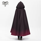 DEVIL FASHION Women's Gothic Floral Embroidered Gradient Hooded Cloak