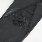 DEVIL FASHION Women's Gothic Floral Embroidered Mesh Splice Leggings