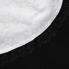 DEVIL FASHION Women's Gothic Floral Jacquard Lace-up Puff Sleeved Shirt White