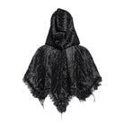 DEVIL FASHION Women's Gothic Floral Lace Hem Hooded Cape