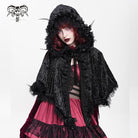 DEVIL FASHION Women's Gothic Floral Lace Hem Hooded Cape