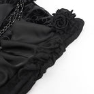DEVIL FASHION Women's Gothic Floral Printed Rose Chain Fishtail Skirt Black