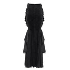 DEVIL FASHION Women's Gothic Floral Printed Rose Chain Fishtail Skirt Black