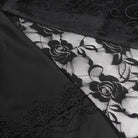 DEVIL FASHION Women's Gothic Floral Printed Rose Chain Fishtail Skirt Black