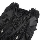 DEVIL FASHION Women's Gothic Floral Printed Rose Chain Fishtail Skirt Black