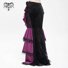 DEVIL FASHION Women's Gothic Floral Printed Rose Chain Fishtail Skirt Purple