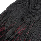 DEVIL FASHION Women's Gothic Floral Ruched Lace-up Maxi Dress  Red