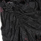 DEVIL FASHION Women's Gothic Floral Ruched Lace-up Maxi Dress  Red