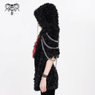 DEVIL FASHION Women's Gothic Fluffy Chain Hooded Cape