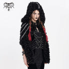 DEVIL FASHION Women's Gothic Fluffy Chain Hooded Cape