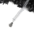 DEVIL FASHION Women's Gothic Fluffy Chain Hooded Cape