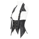 DEVIL FASHION Women's Gothic Irreglar Lace-up Vest with Detachable Collar